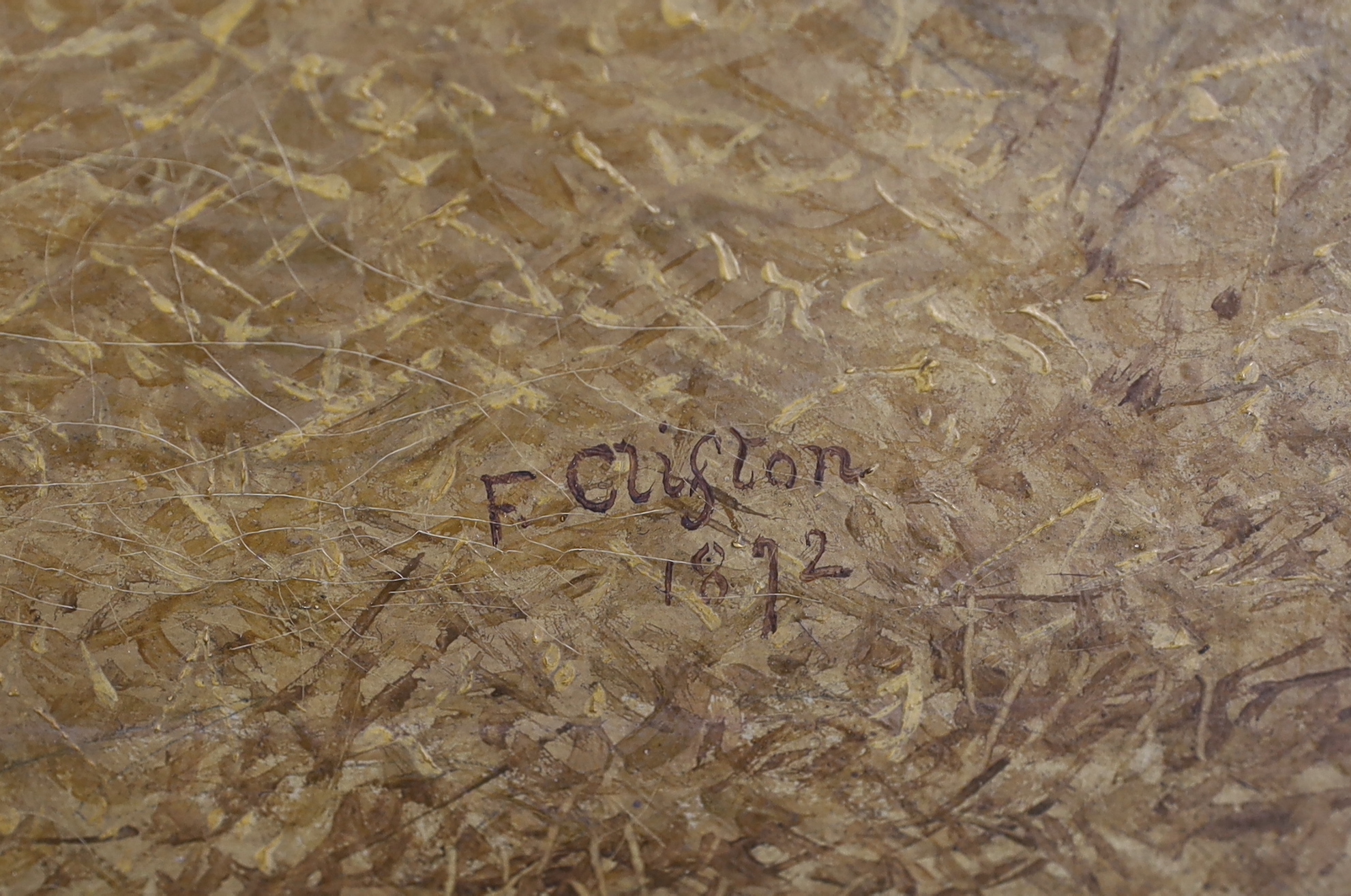 F. Clifton (19th century) oil on canvas, Study of a horse in a stable, signed and dated 1892, George Rowney & Co. London stamp verso, 60 x 45cm